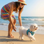 EcoBark Step In Dog Harness - XXXS to Small Breeds- Reflective Soft Mesh Harness for Teacup, Small Dogs and Puppies / Aqua Sport
