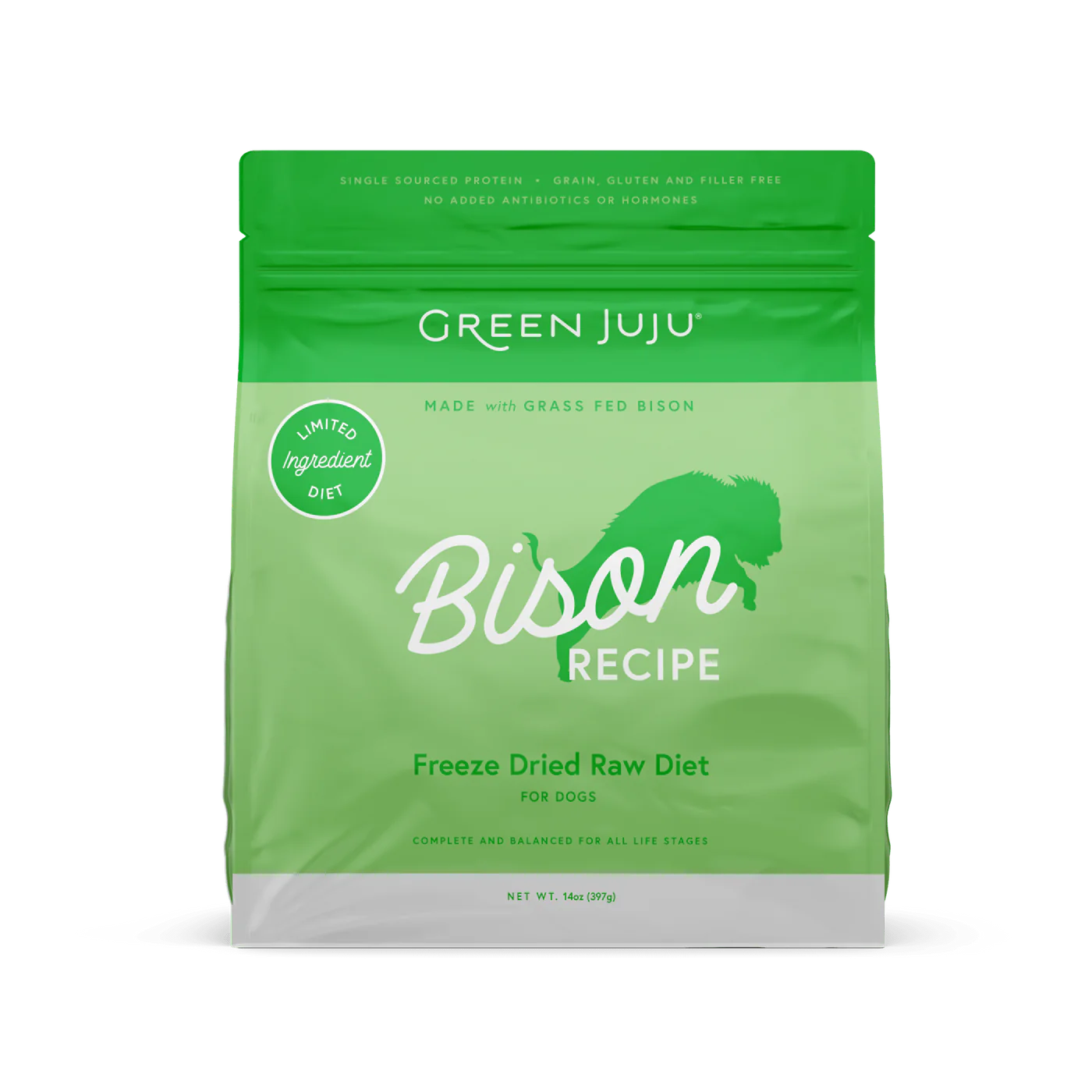 Green Juju Bison Recipe Freeze Dried Dog Food (14OZ)