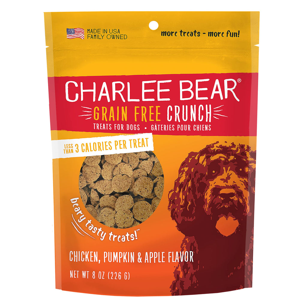 Charlee Bear Grain Free Crunch Chicken, Pumpkin & Apple Dog Treats (8oz)