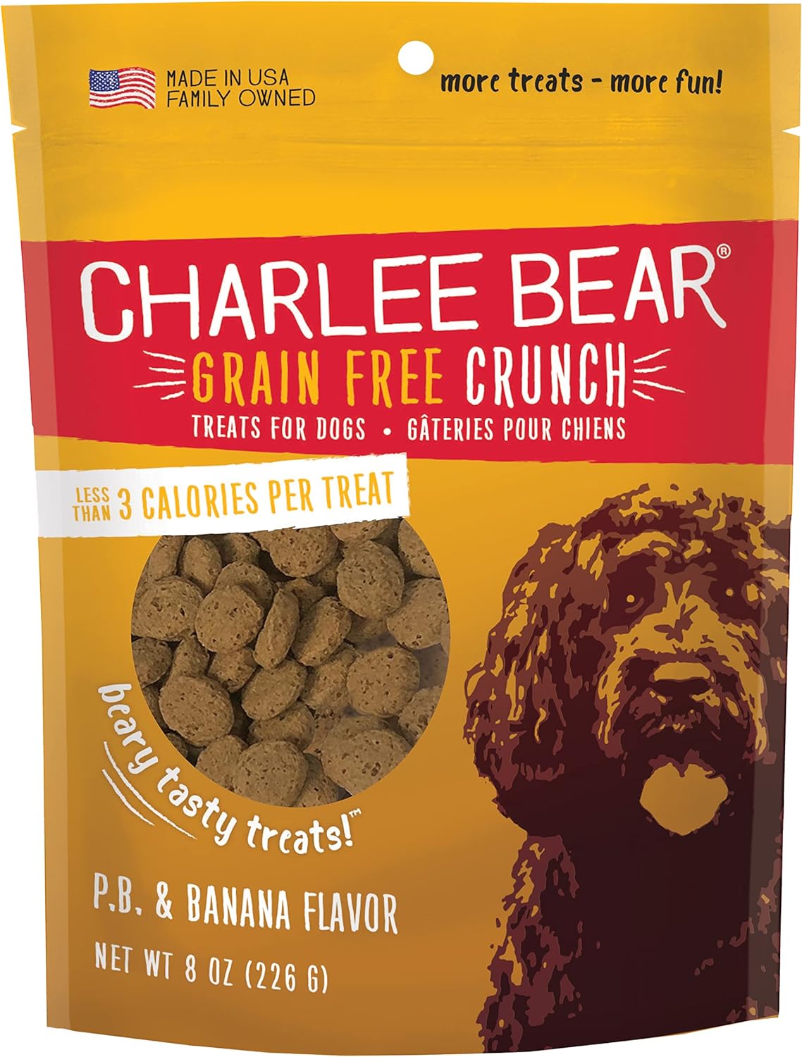 Charlee Bear Grain Free Crunch P.B & Banana Dog Treats (8oz)