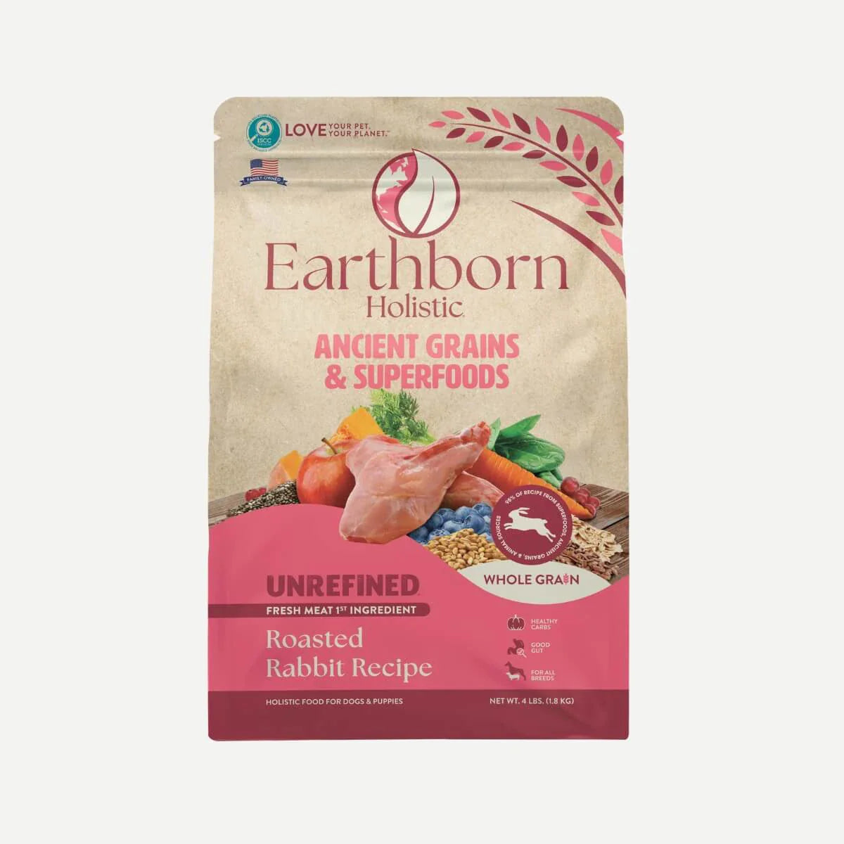 Earthborn All Life Stages Unrefined Ancient Roasted Rabbit Dry Dog Food