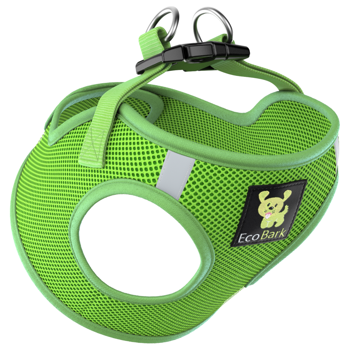 EcoBark Lime Green Step In Dog Harness - Reflective Soft Mesh Harness for Teacup, Small Dogs and Puppies