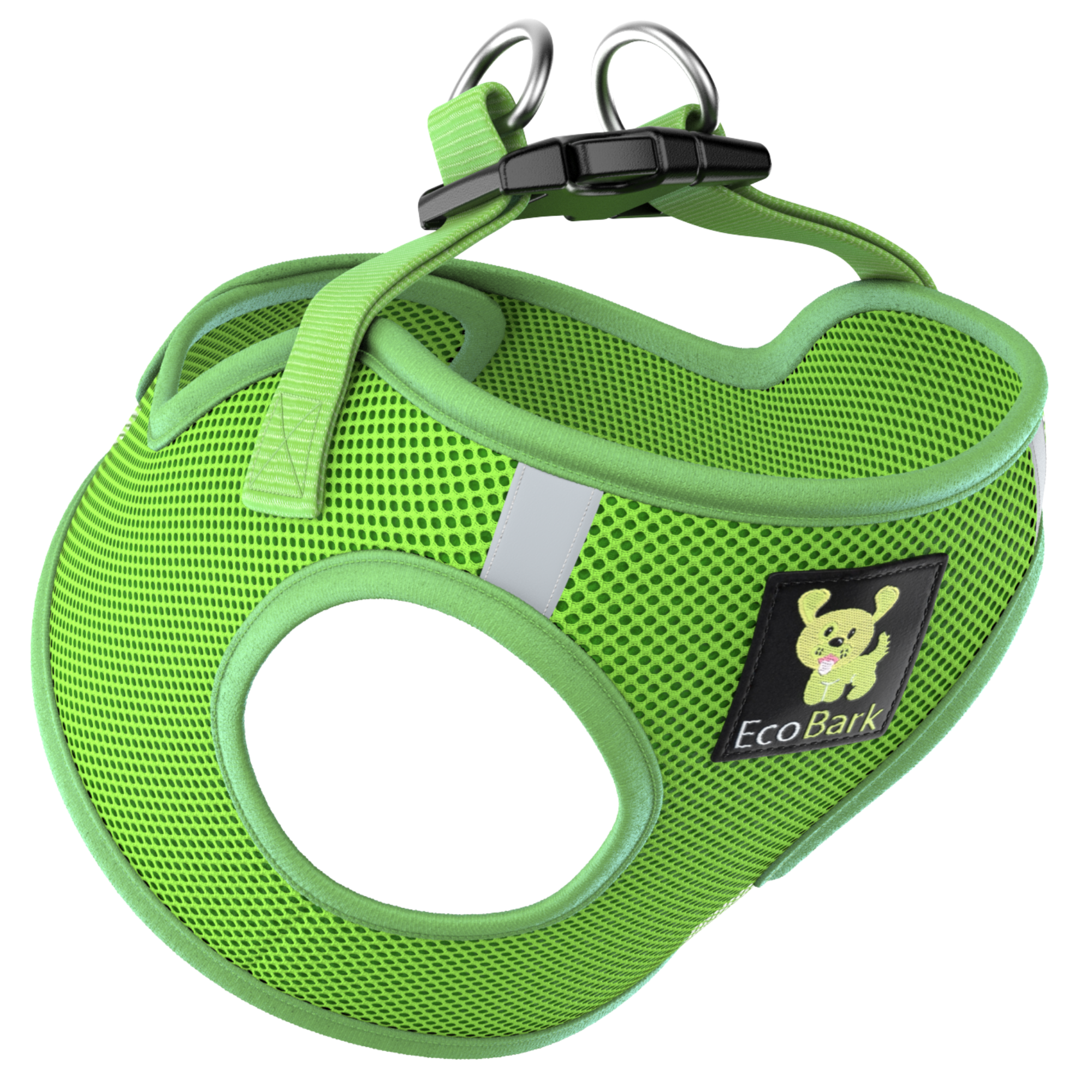 EcoBark Lime Green Step In Dog Harness - Reflective Soft Mesh Harness for Teacup, Small Dogs and Puppies