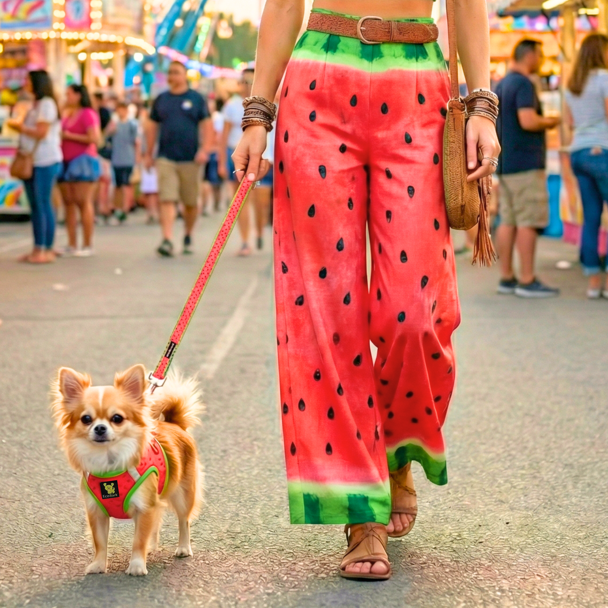 EcoBark Step In Dog Harness - XXXS to Small Breeds- Reflective Soft Mesh Harness for Teacup, Small Dogs and Puppies / Watermelon