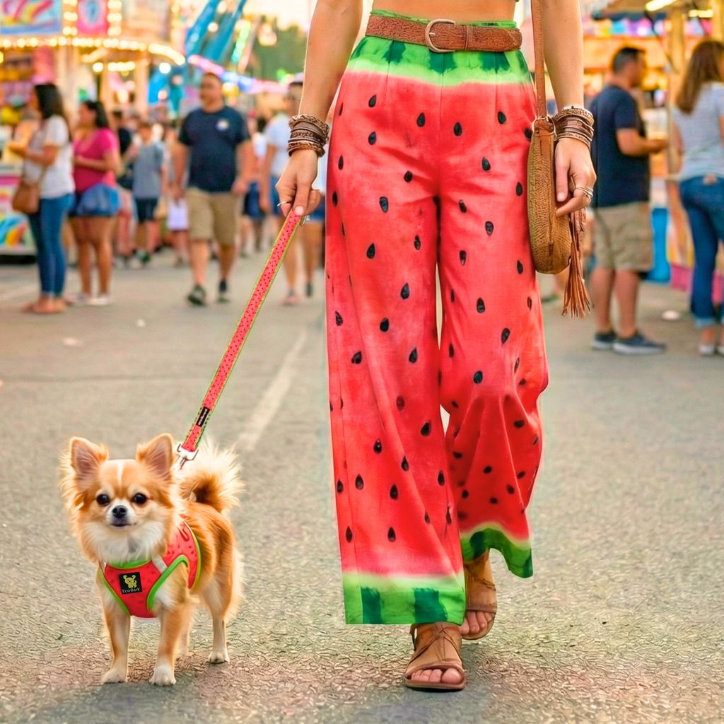 EcoBark Watermelon Dog Leash- Padded Comfort Grip Leash - 4ft, 5ft, and 6ft Leash for Small and Medium Dogs