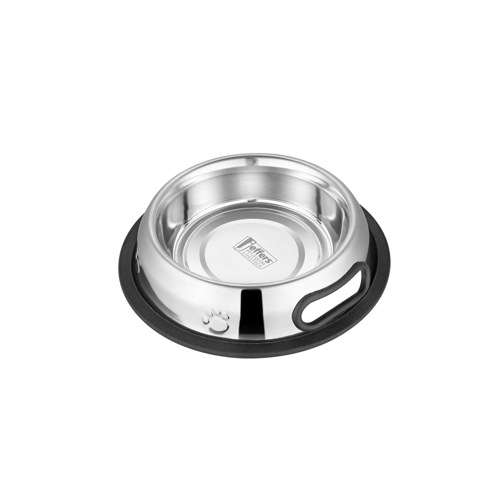 Embossed No-Tip Anti-Skid Stainless Steel Pet Bowls for Dogs, Cats, Puppies, Kittens – Rubber Base, Food & Water Feeding Dish for Home, Travel, Camping, Kennel