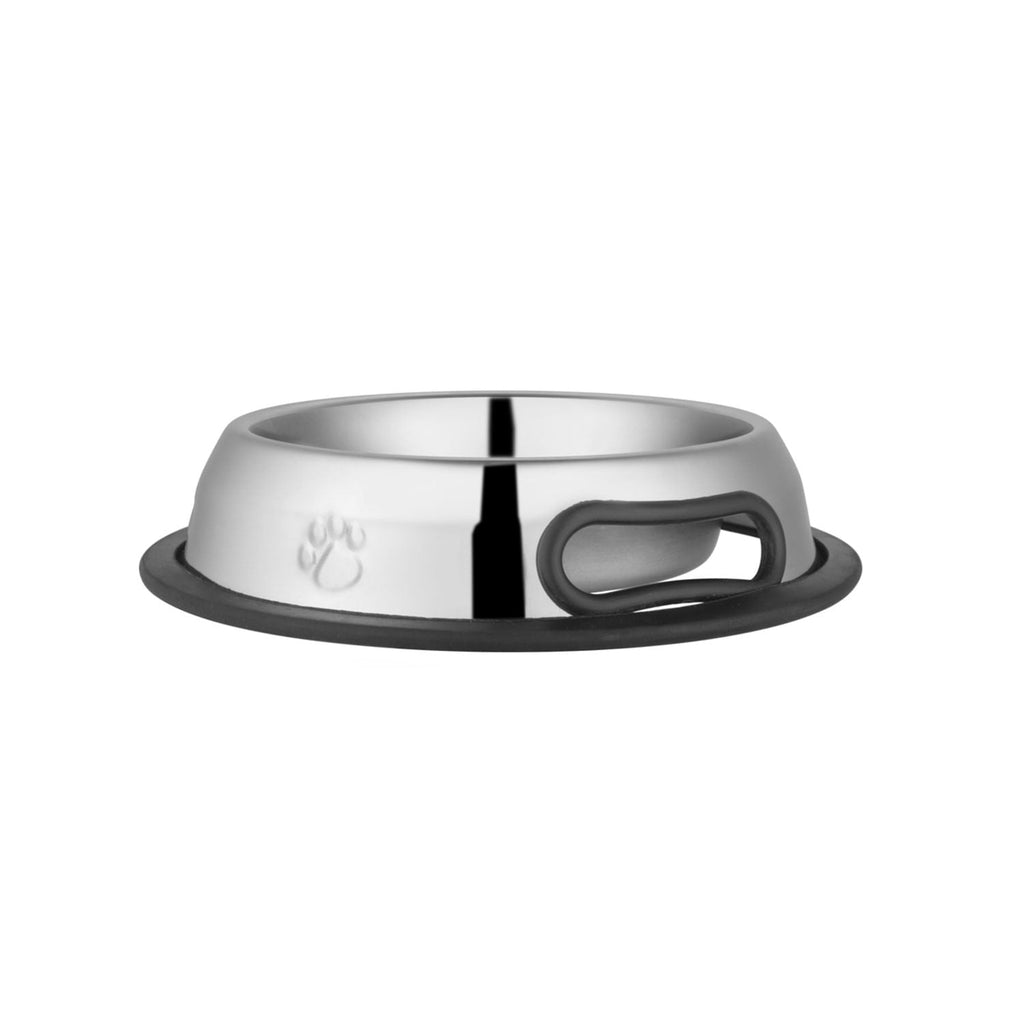 Embossed No-Tip Anti-Skid Stainless Steel Pet Bowls for Dogs, Cats, Puppies, Kittens – Rubber Base, Food & Water Feeding Dish for Home, Travel, Camping, Kennel