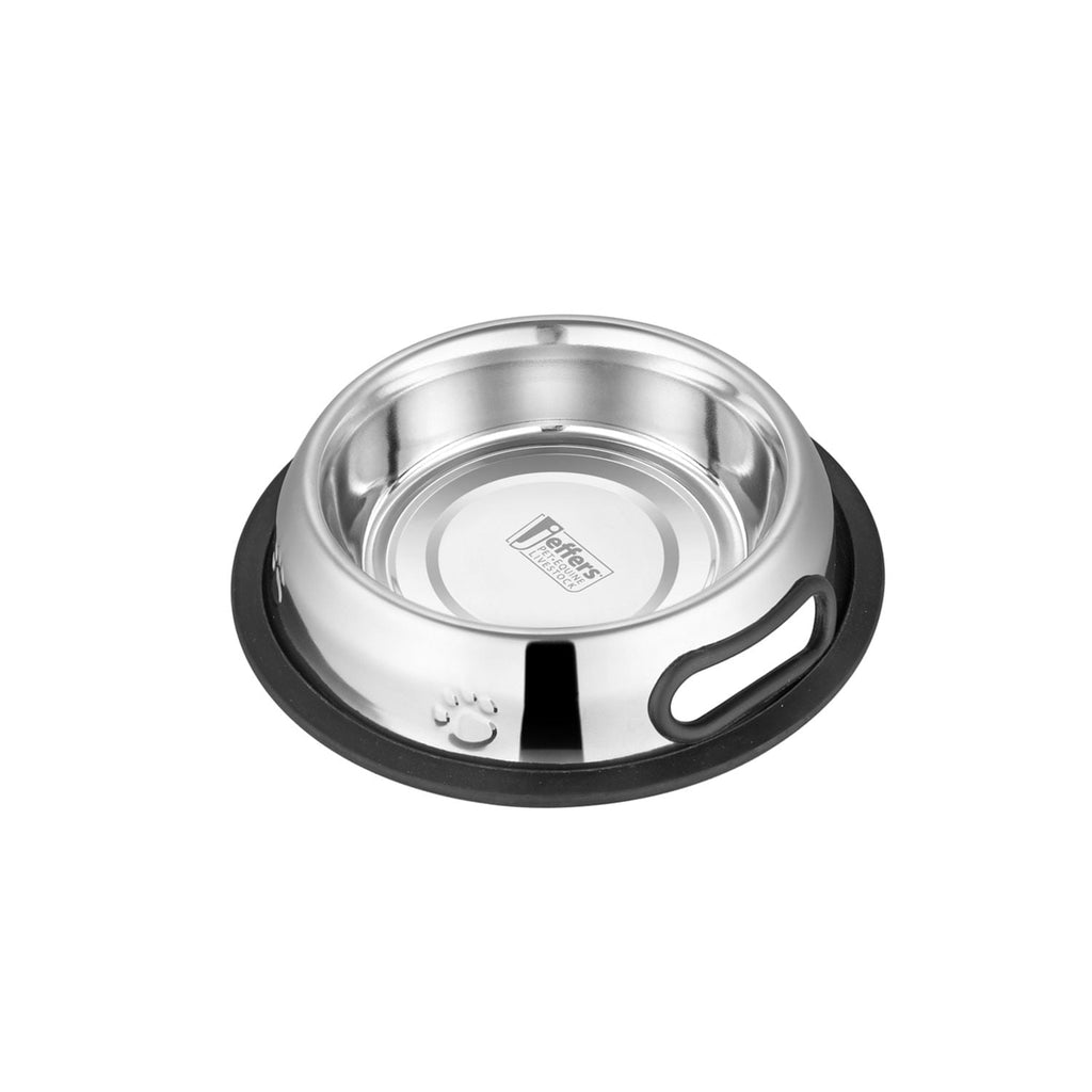 Embossed No-Tip Anti-Skid Stainless Steel Pet Bowls for Dogs, Cats, Puppies, Kittens – Rubber Base, Food & Water Feeding Dish for Home, Travel, Camping, Kennel