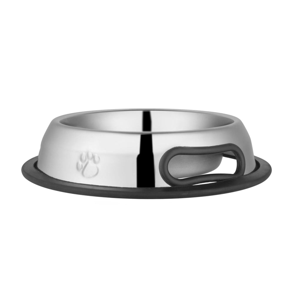 Embossed No-Tip Anti-Skid Stainless Steel Pet Bowls for Dogs, Cats, Puppies, Kittens – Rubber Base, Food & Water Feeding Dish for Home, Travel, Camping, Kennel