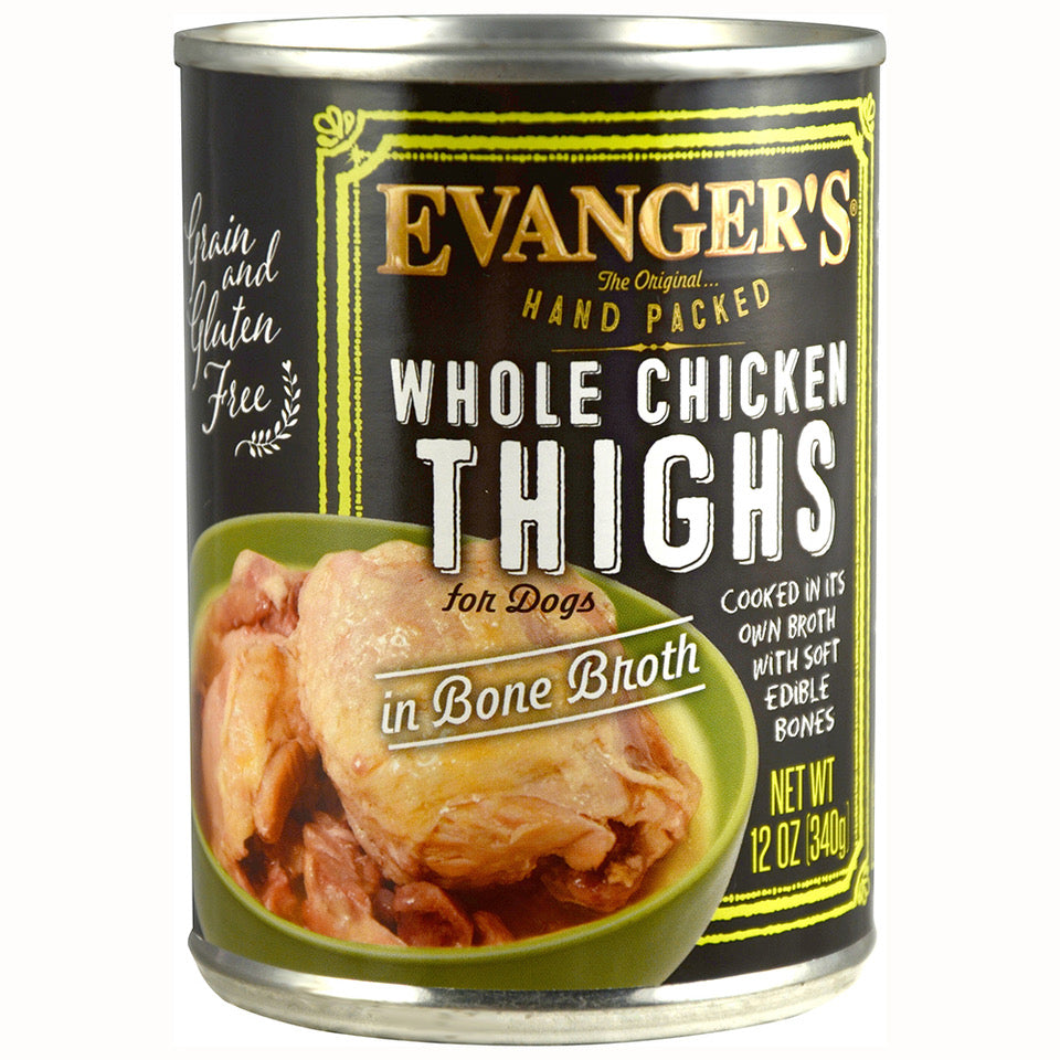 Evanger's All Life Stages Whole Chicken Thighs Wet Dog Can (12oz)