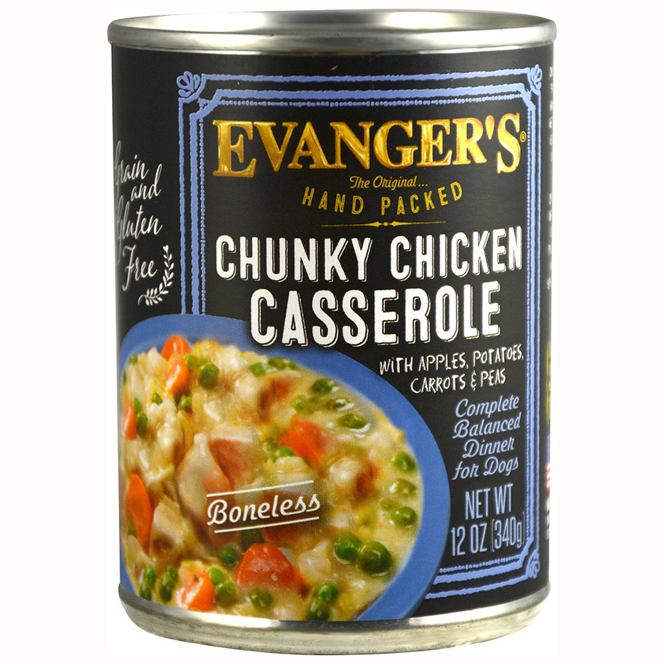 Evanger's All Life Stages Chunky Chicken Casserole Wet Dog Can (12oz)