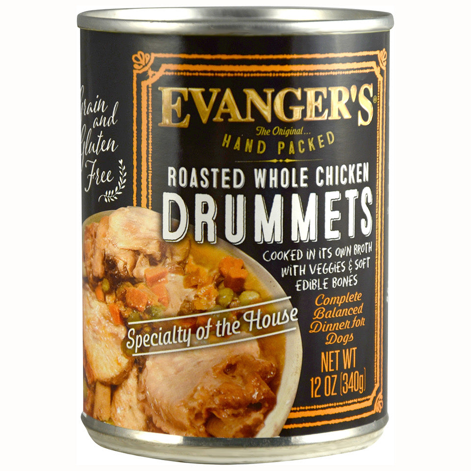 Evanger's All Life Stages Roasted Chicken Drummet Dinner Wet Dog Can (12oz)