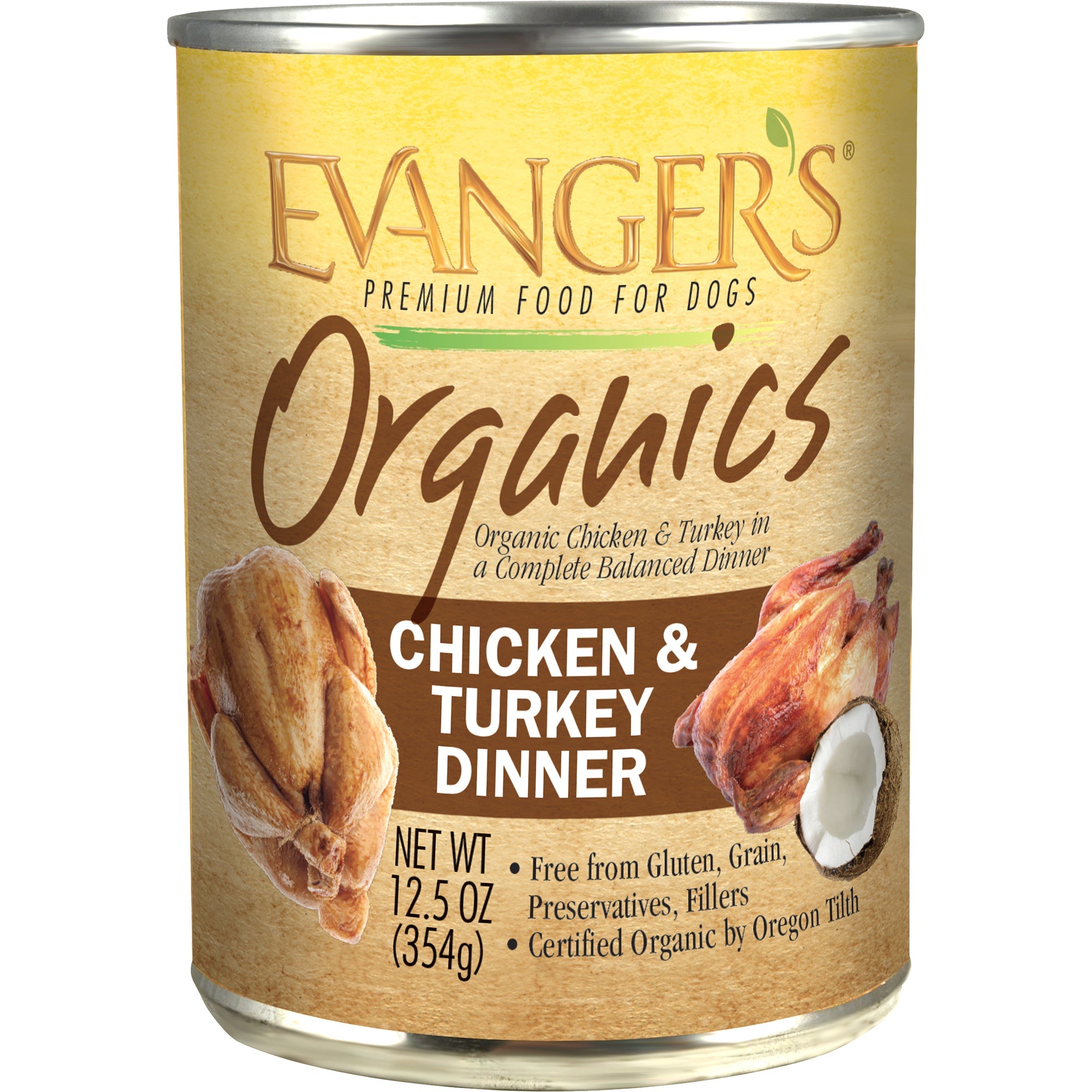 Evanger's Orgaincs All Life Stages Chicken & Turkey Dinner Wet Dog Can (12.5oz)