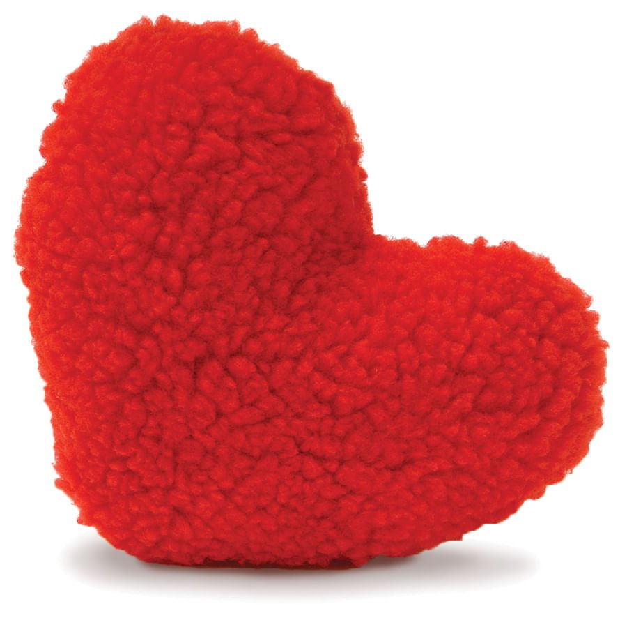 Fleecy Red Heart Plush Squeaker Dog Toy, Each