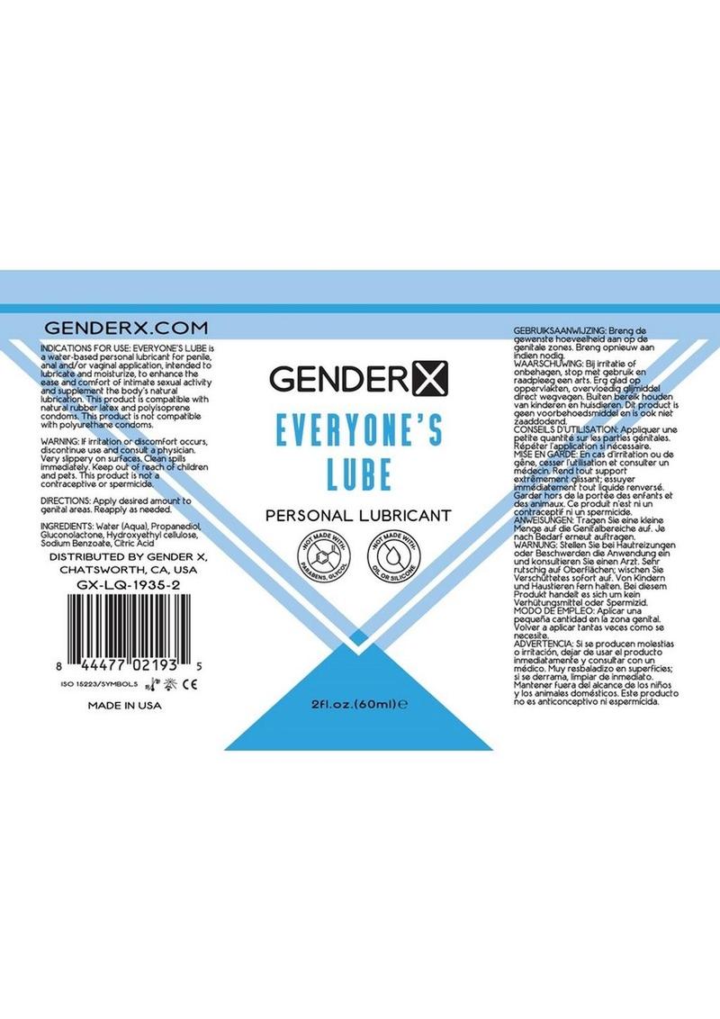 Gender X Everyone's Lube Water Based Lubricant