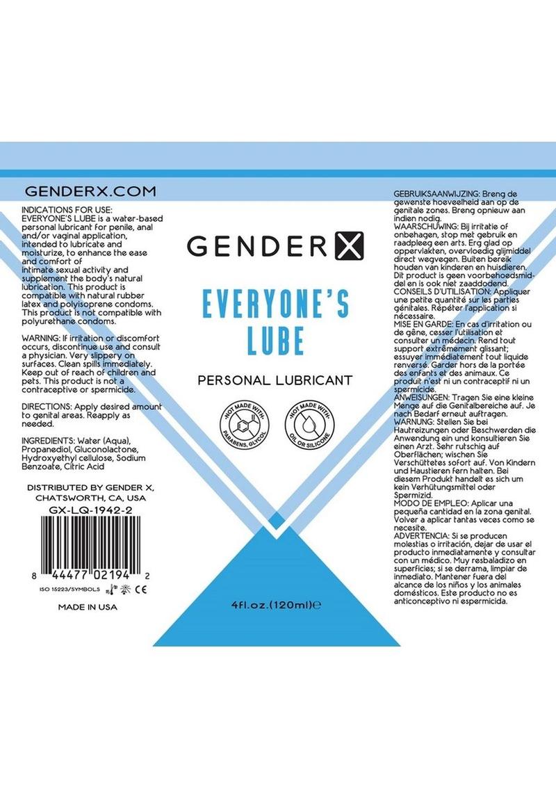 Gender X Everyone's Lube Water Based Lubricant