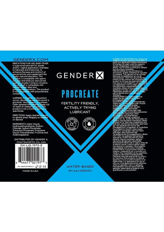 Gender X Procreate Water Based Lubricant