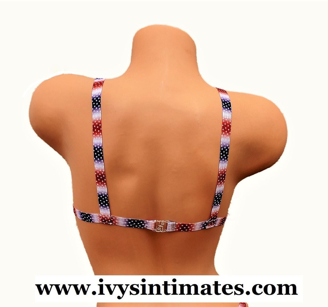 American Flag Cupless Lingerie Bra Cutout Chest Harness