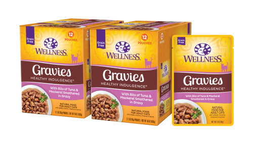 Wellness Adult Pouch Healthy Indulge Gravies Tuna and Mackerel Wet Cat Food (3oz)