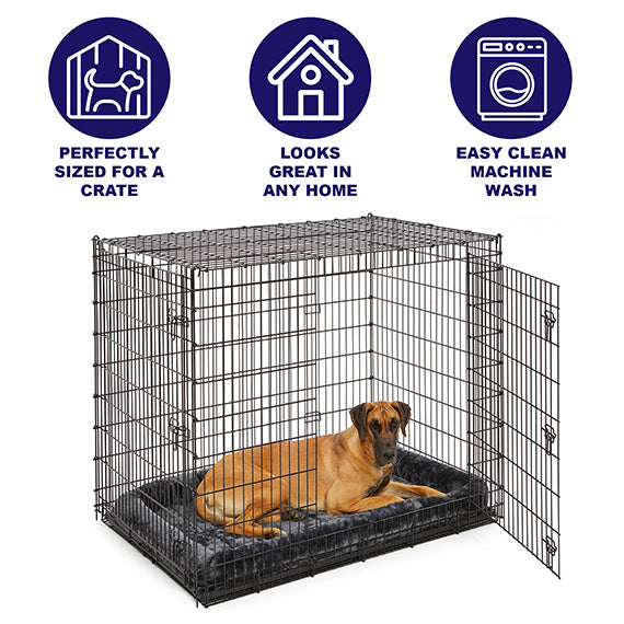 Midwest QuietTime Sheepskin Pet Bed Gray 48x30