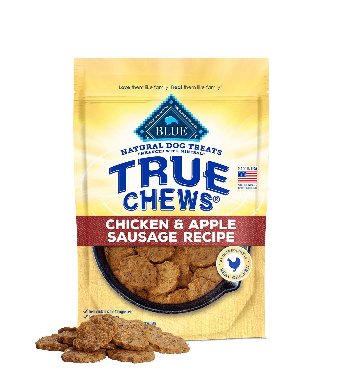 Blue Buffalo True Chews Chicken and Apple Sausage Dog Treats (12oz)