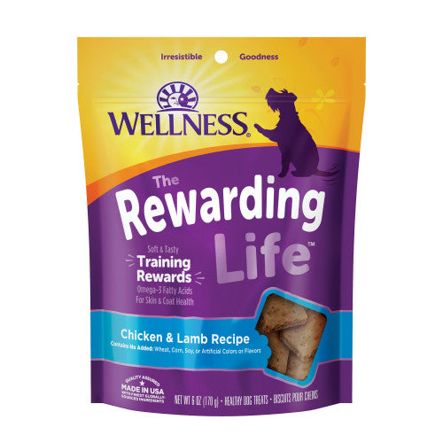 Wellness All Life Stages Rewarding Life Chicken and Lamb Soft Dog Treats (6oz)