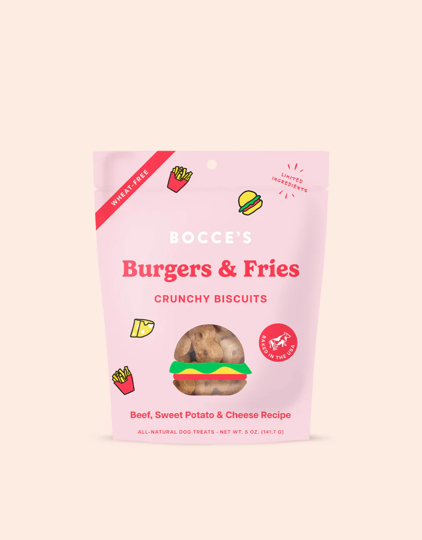 Bocce's Burgers and Fries Dog Biscuits (5oz)