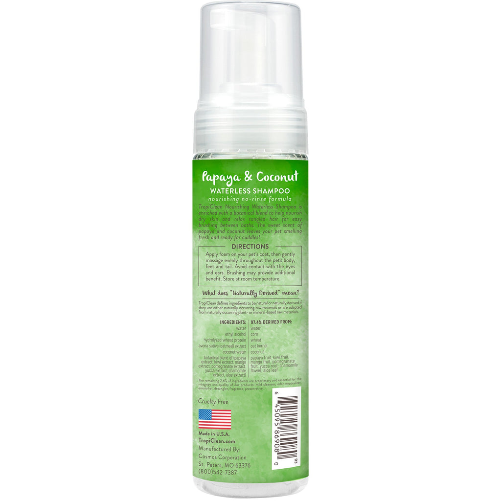 Tropiclean Papaya and Coconut Pet Waterless Shampoo (7.4oz)