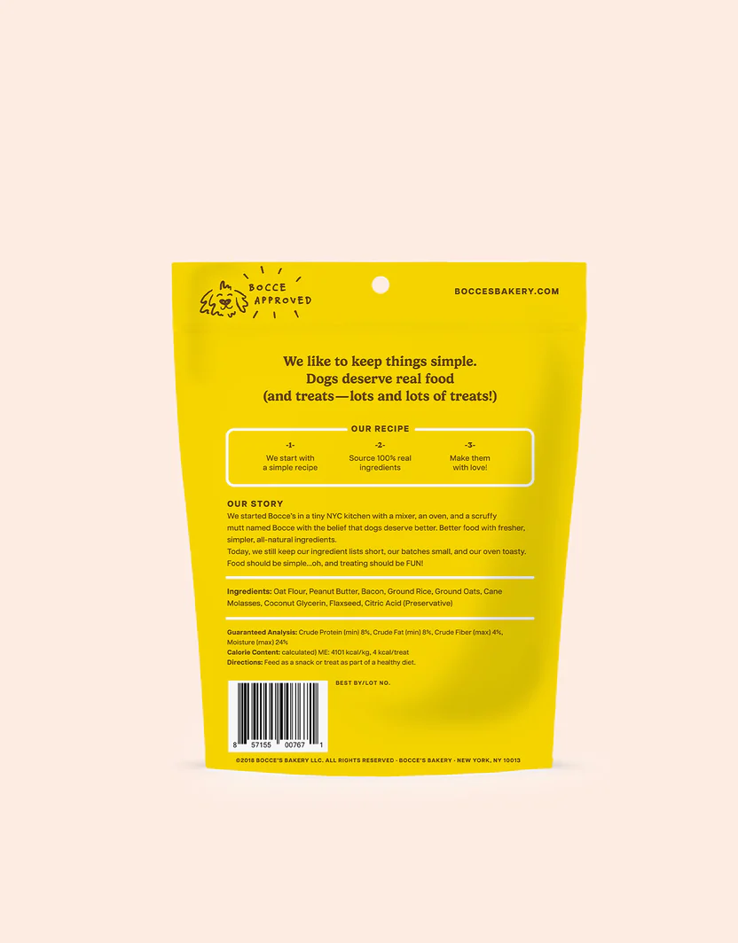 Bocces Training Bites Bac N Nutty Dog Treats (6oz)