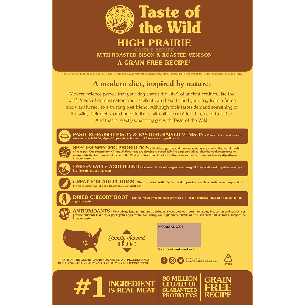 Taste of the Wild Adult High Prairie Bison and Venison Canine Food