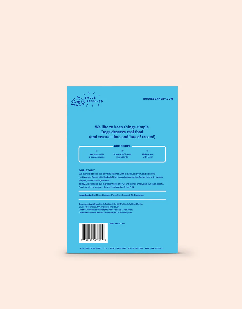 Bocce's Chicken and Pumpkin Dog Biscuits (14oz)