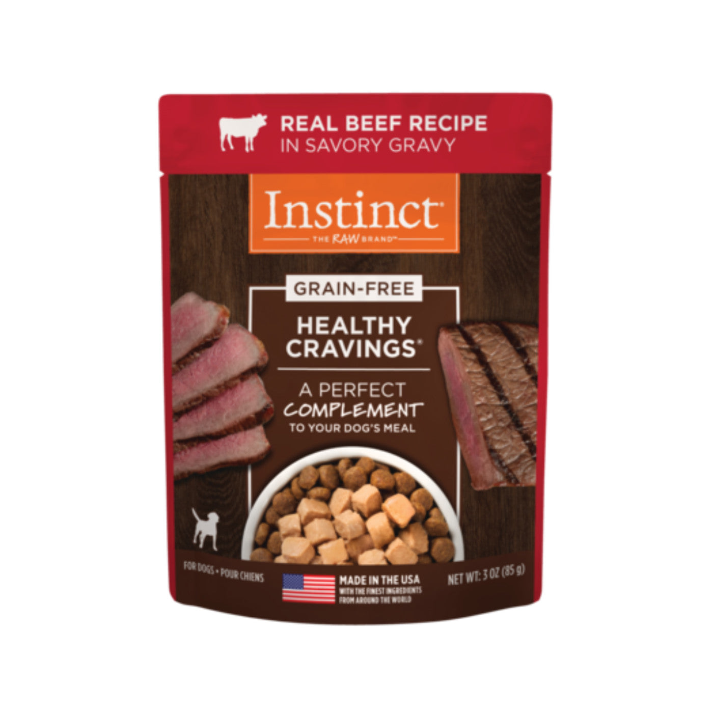 Instinct Healthy Cravings Beef Dog Food Pouch (3oz)