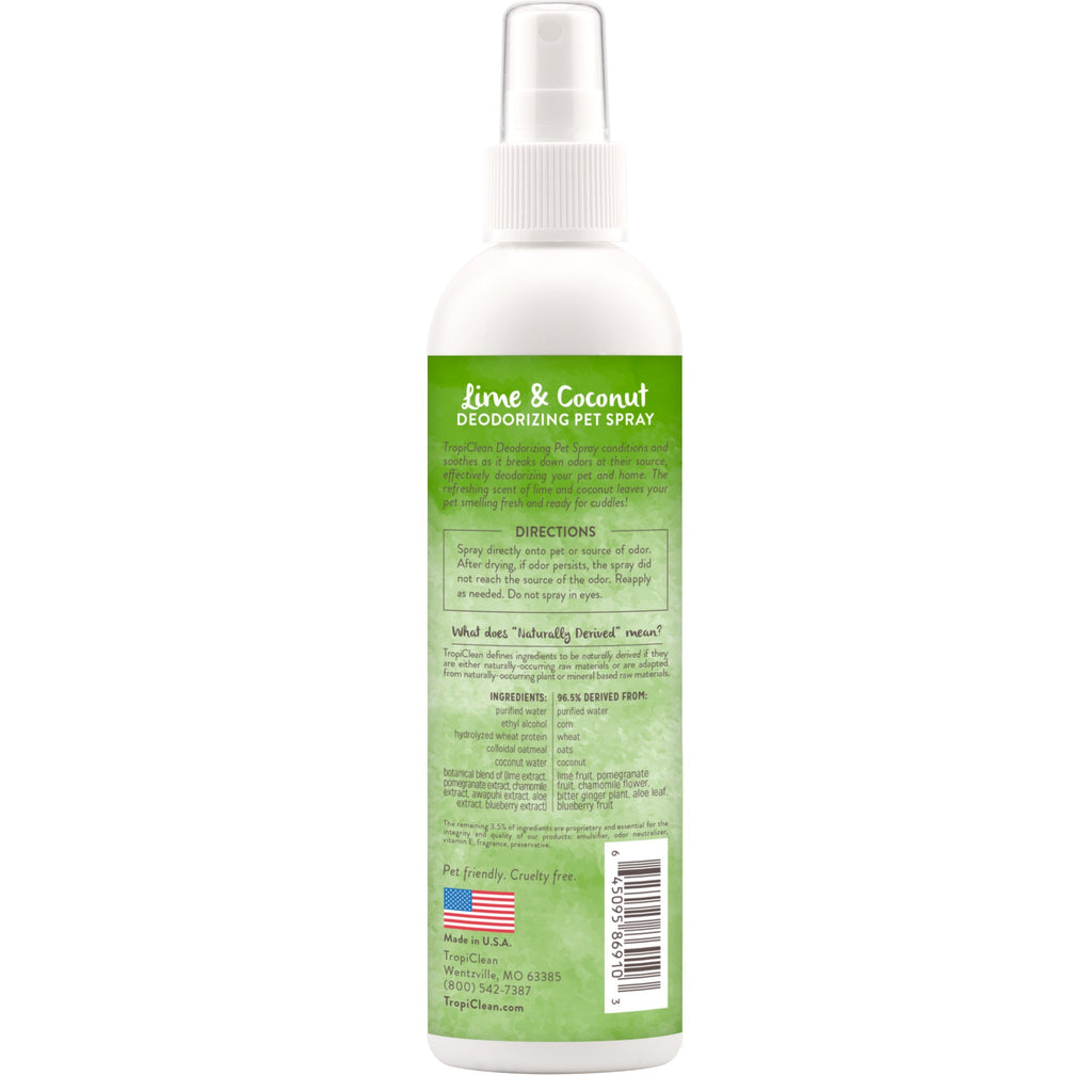 8oz Tropiclean Pet Deodorizer Spray Lime and Coconut