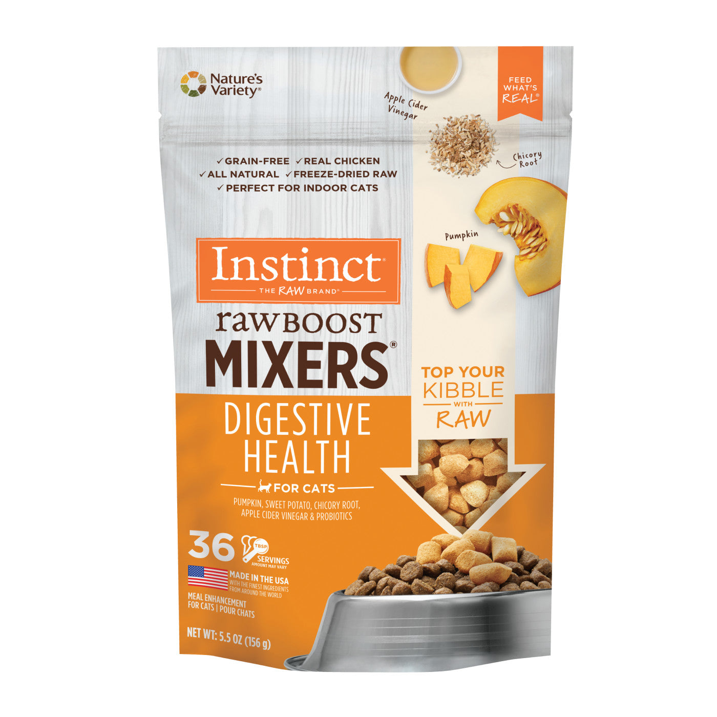 Instinct Raw Boost Freeze Dried Digestive Health Cat Food Mixers (5.5oz)