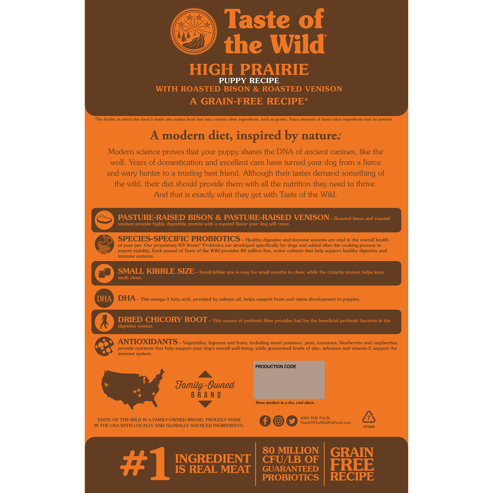 Taste of the Wild Puppy High Prairie Bison and Venison Canine Food