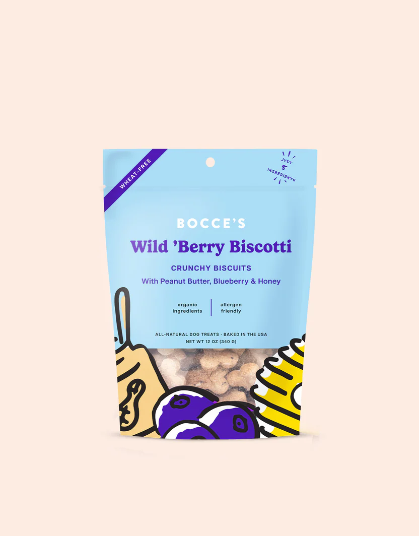 Bocce's Small Batch Wild Berry Biscotti Dog Biscuits (12oz)