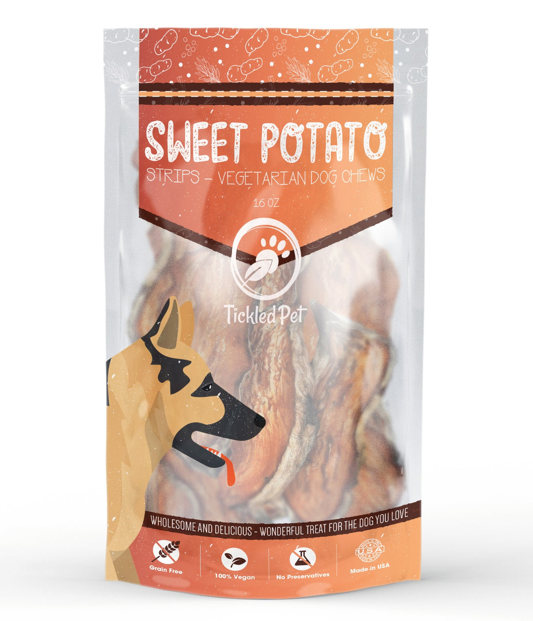 Tickled Pet Sweet Potato Dog Chew Strips