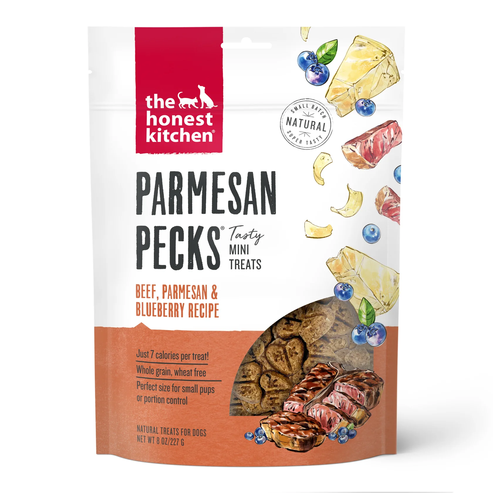 Honest Kitchen Parmesan Pecks Beef and Blueberry Dog Treats (8oz)