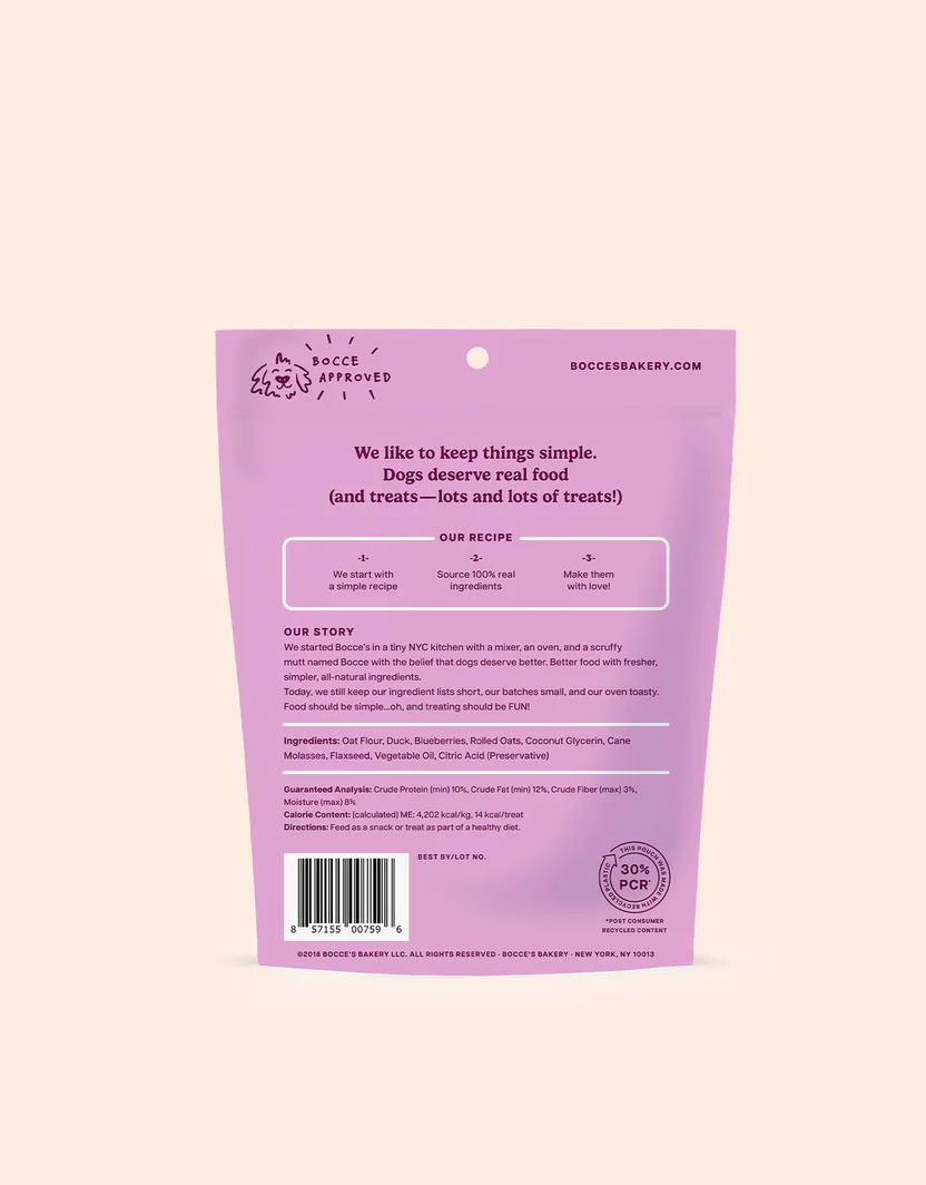 Bocces Soft and Chewy Quack, Quack ,Quack Dog Treats (6oz)