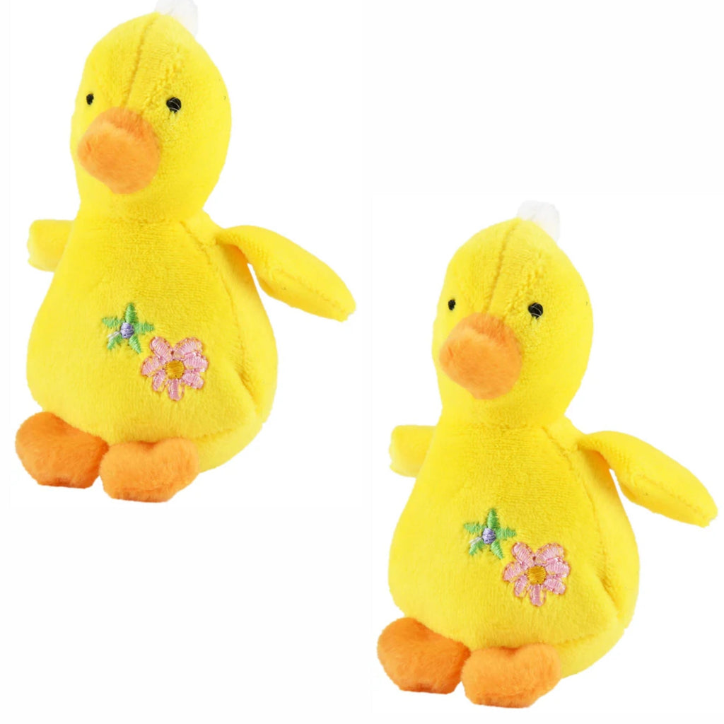 4" Baby Duck Plush Squeaker Dog Toys
