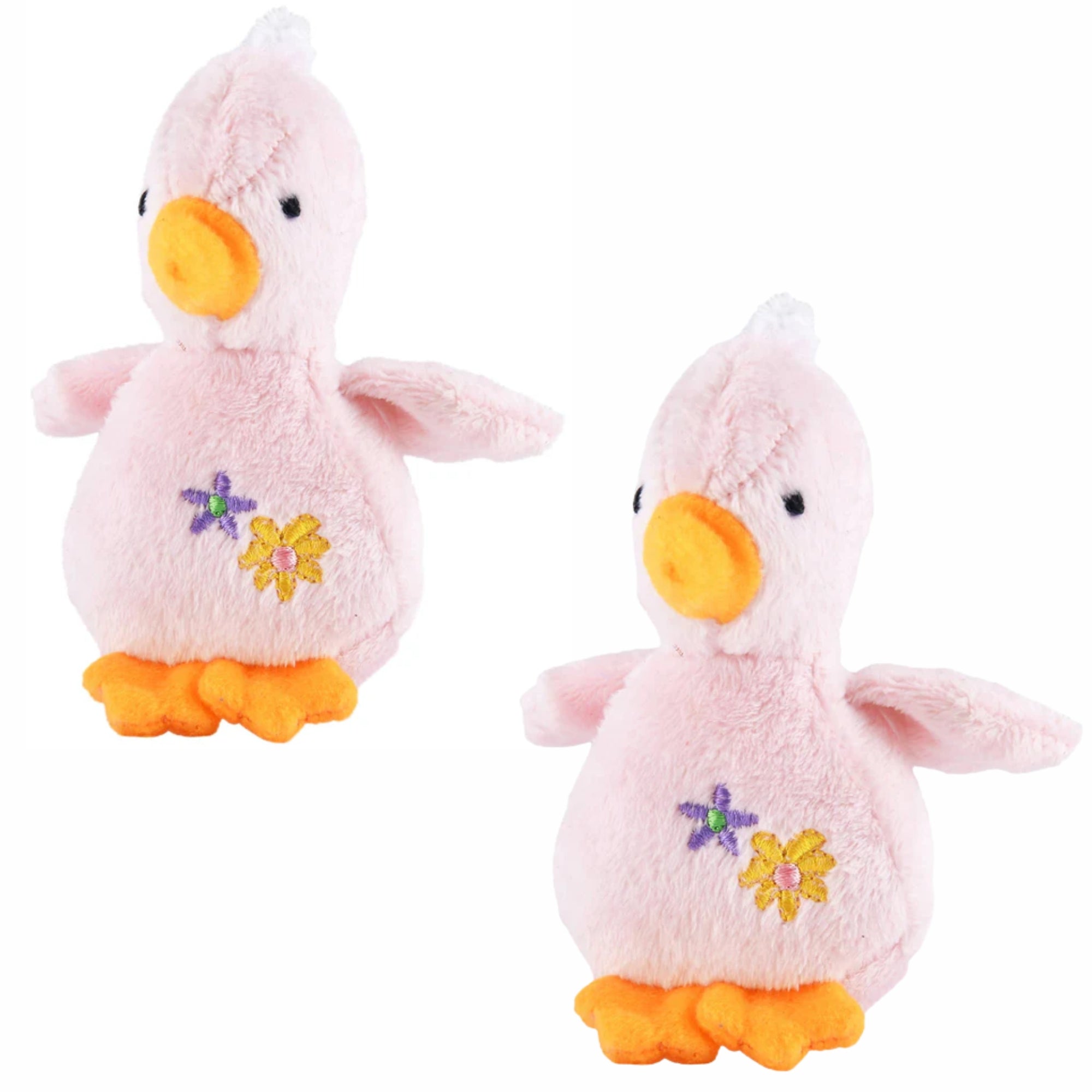 4" Baby Duck Plush Squeaker Dog Toys