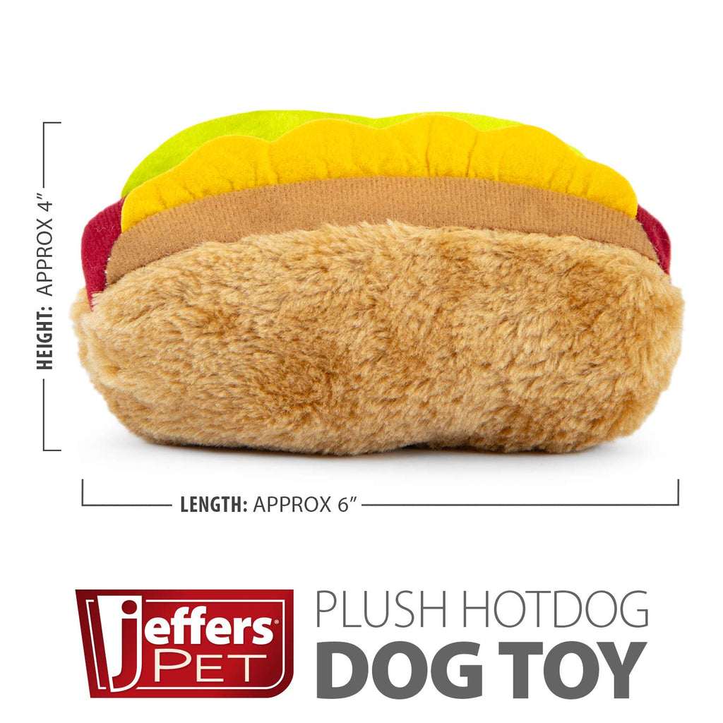 American Grill Time Plush Squeaker Dog Toys - Hamburger or Hot Dog