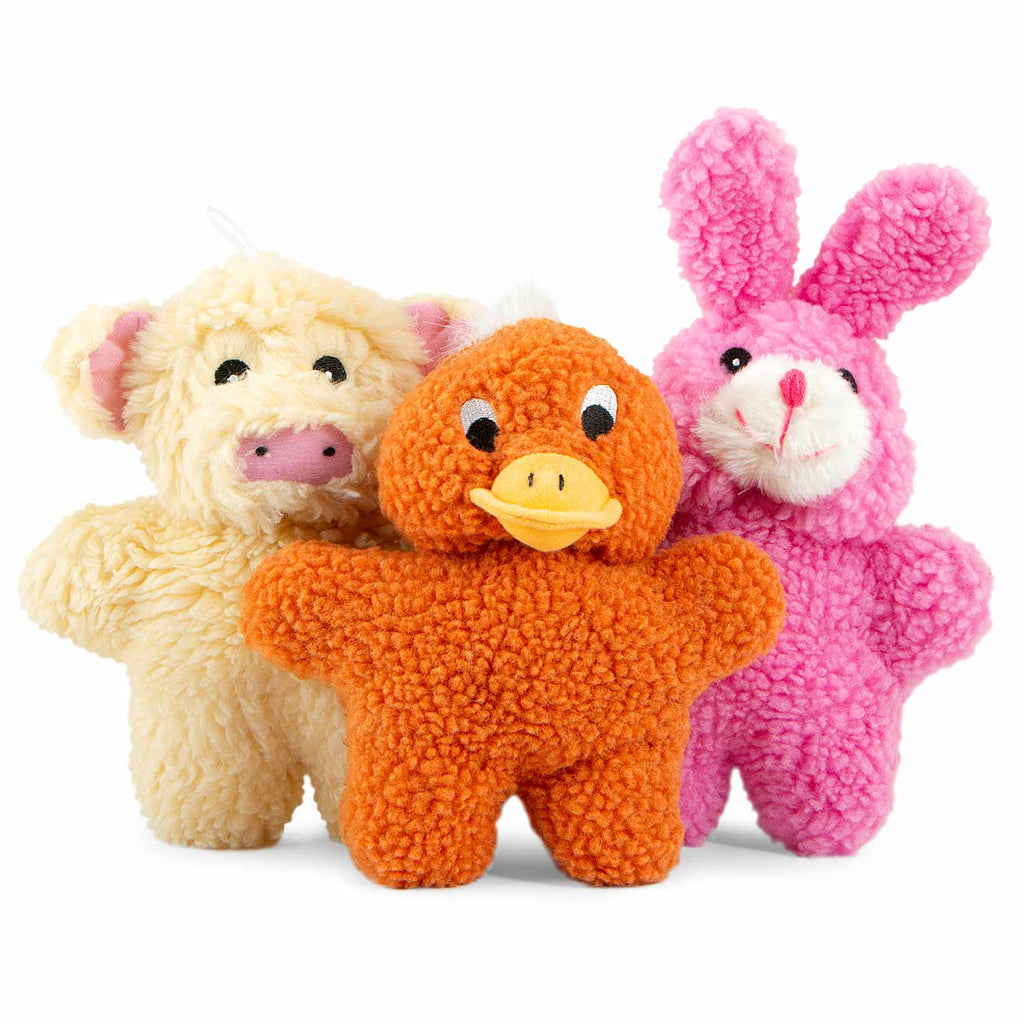 Animal Fuzzies Plush Squeaker Dog Toys