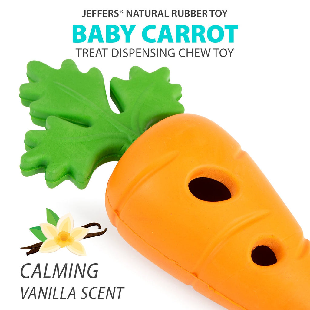 Baby Carrot Natural Rubber Treat Dispensing Dog Dental Chew Toy