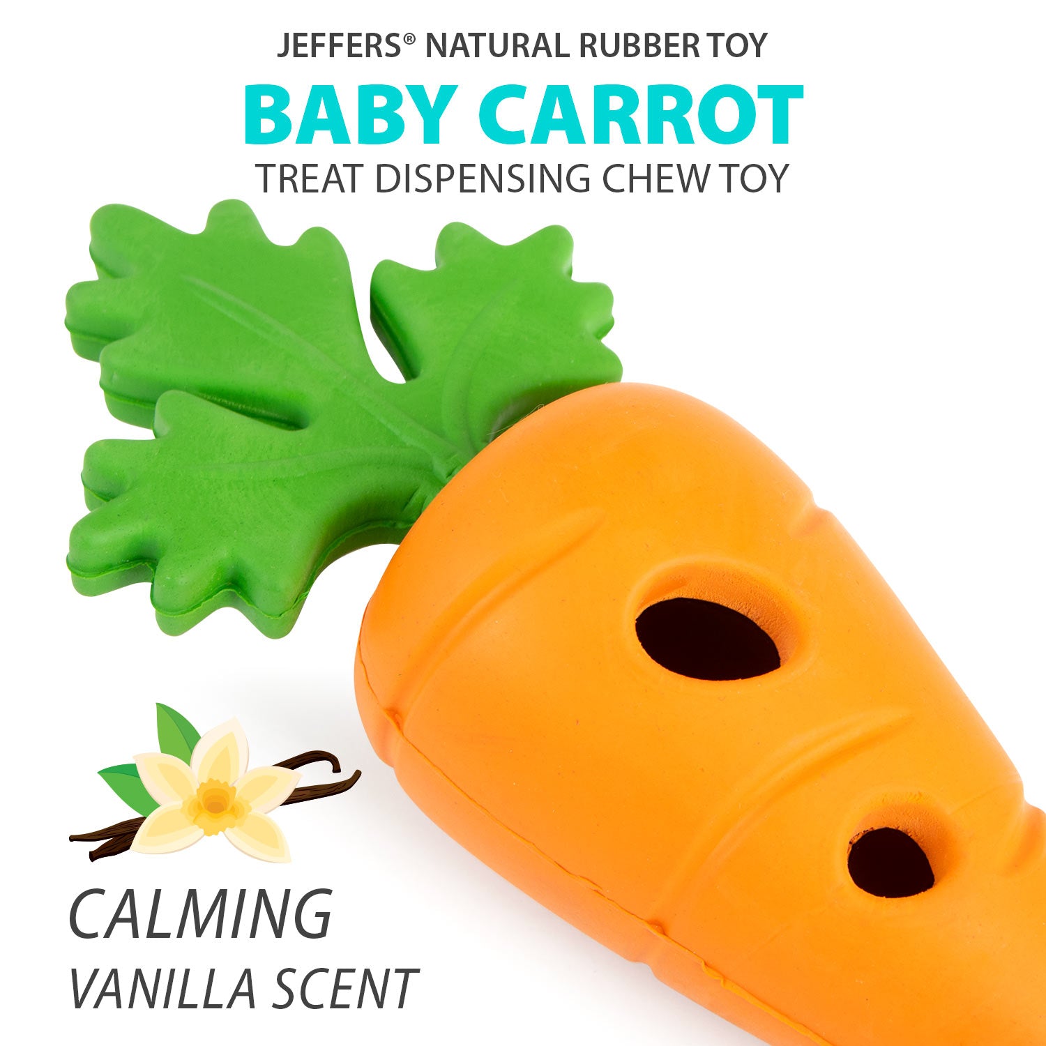 Baby Carrot Natural Rubber Treat Dispensing Dog Dental Chew Toy
