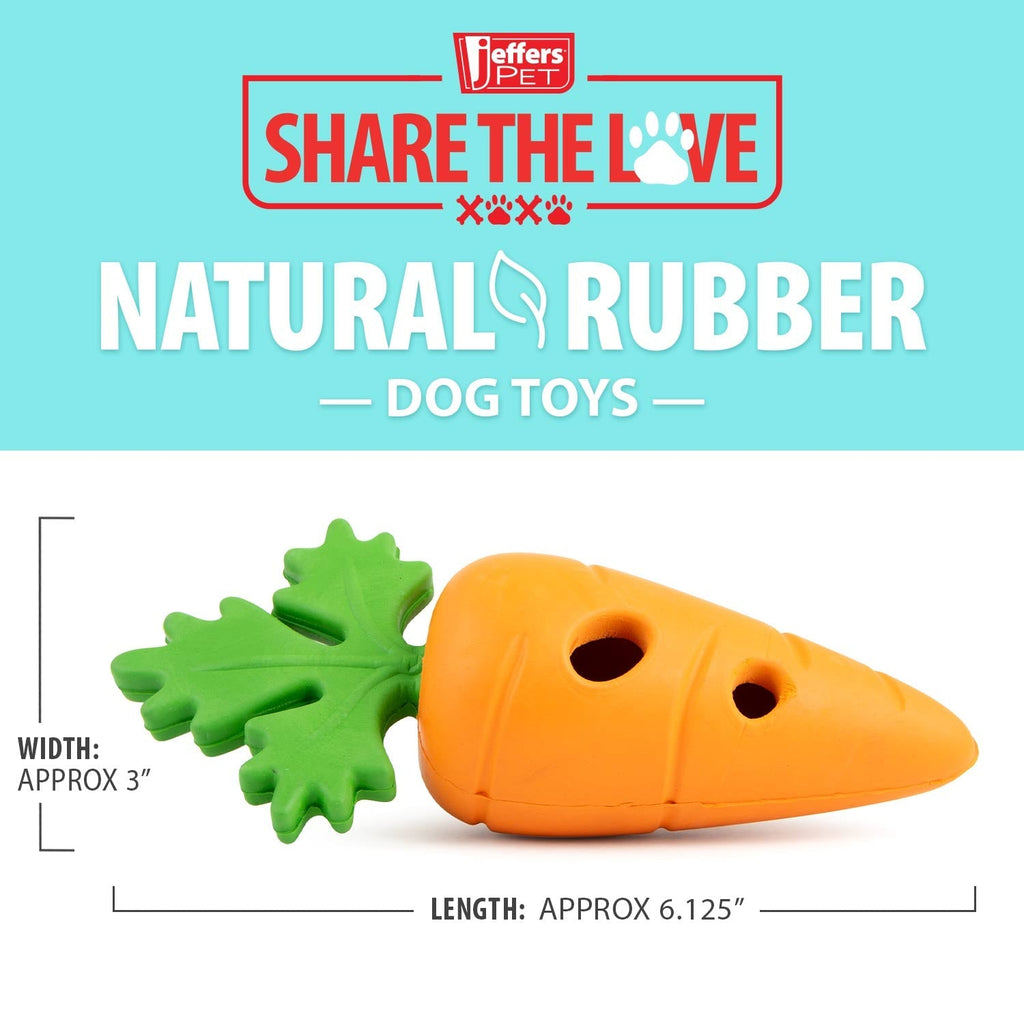 Baby Carrot Natural Rubber Treat Dispensing Dog Dental Chew Toy