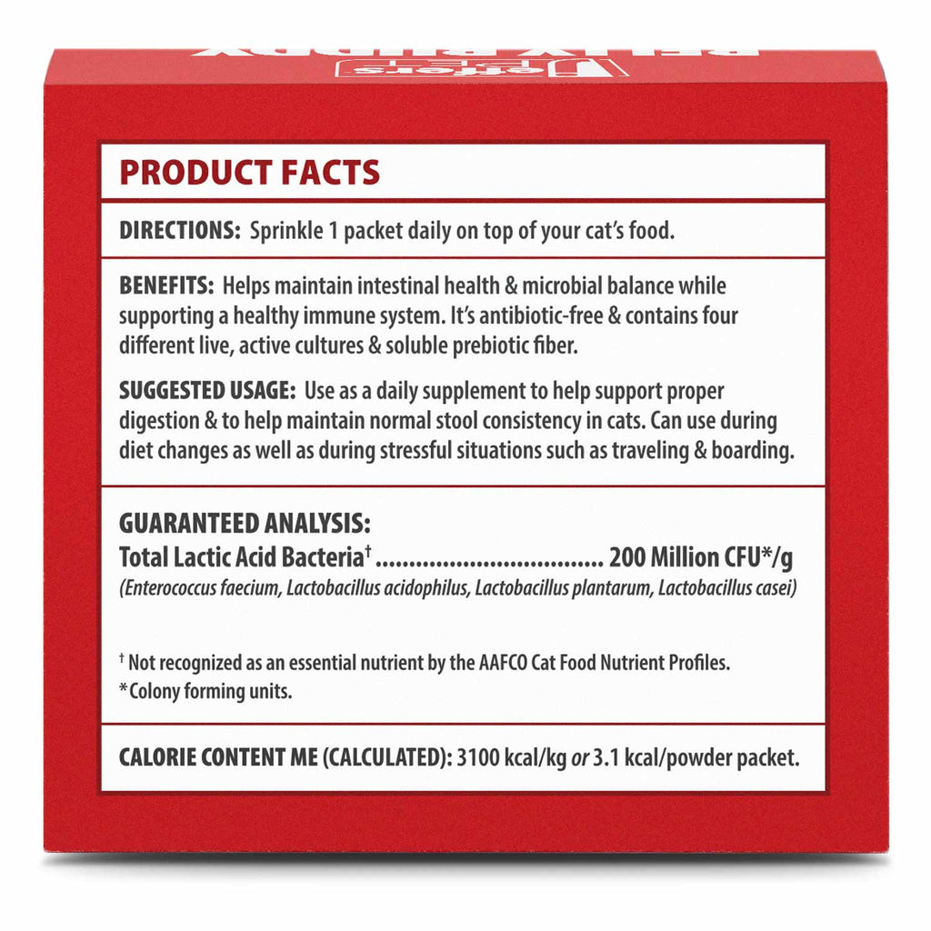 BELLY BUDDY Probiotic Supplement Packets for Cats – Multi-Strain Digestive & Immune Support