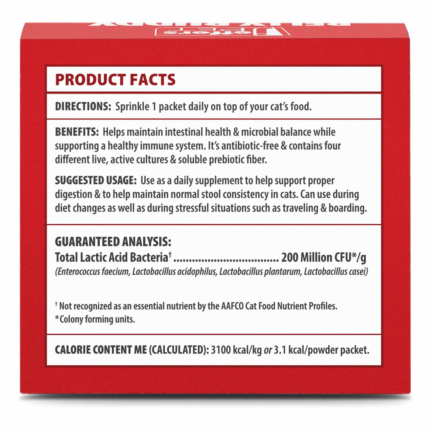 BELLY BUDDY Probiotic Supplement Packets for Cats – Multi-Strain Digestive & Immune Support