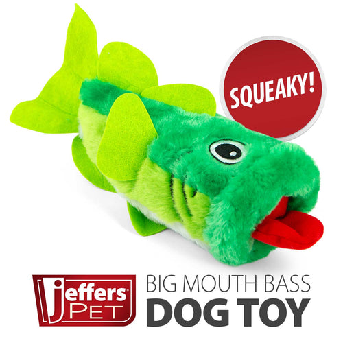 Big Mouth Bass Plush Squeaker Dog Toy