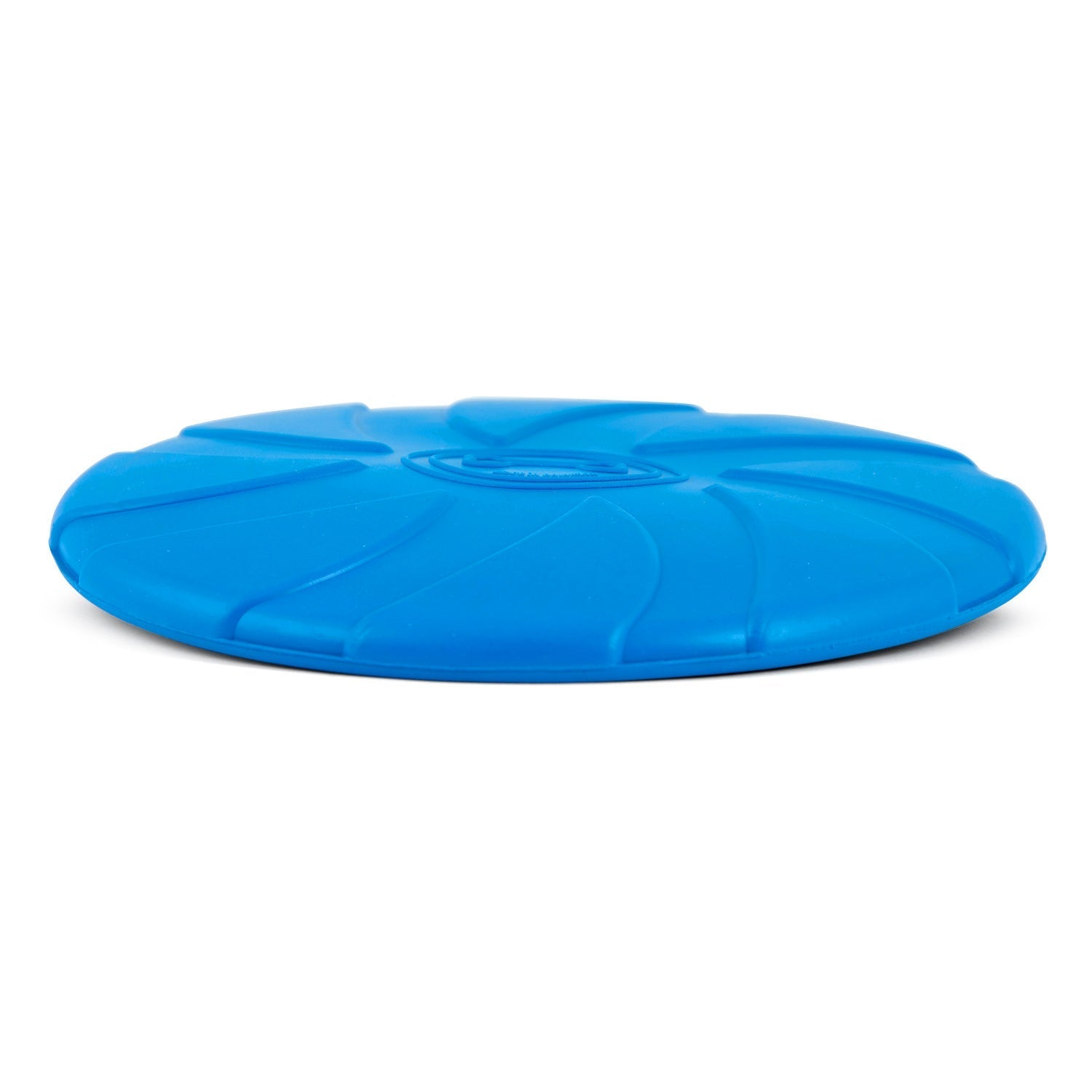 Blue Bone Stamped Frisbee Natural Rubber 8 Inch Dog Toy for Fetching & Chewing